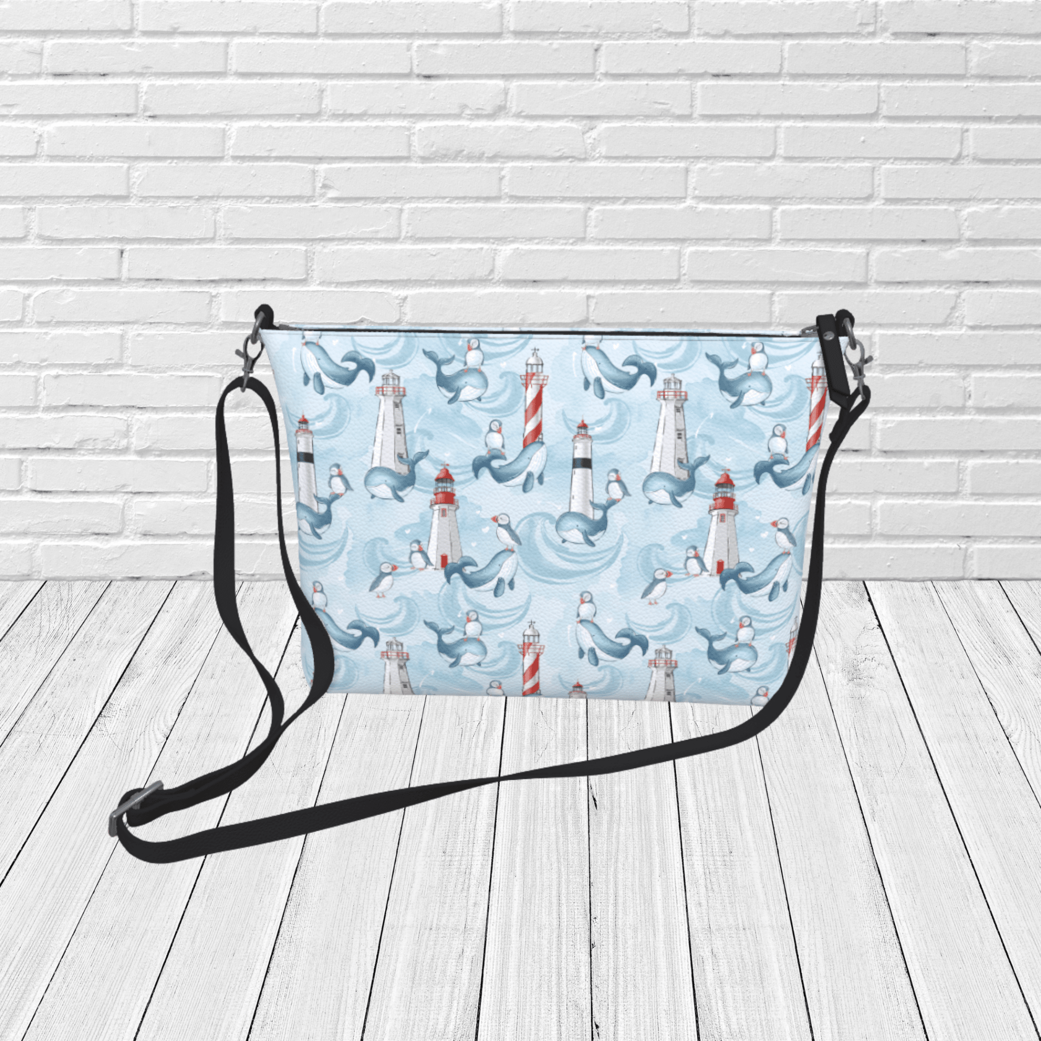 Whale & Puffin Crossbody – Coastal Newfoundland Travel & Gift Crossbody - Newfinese Please