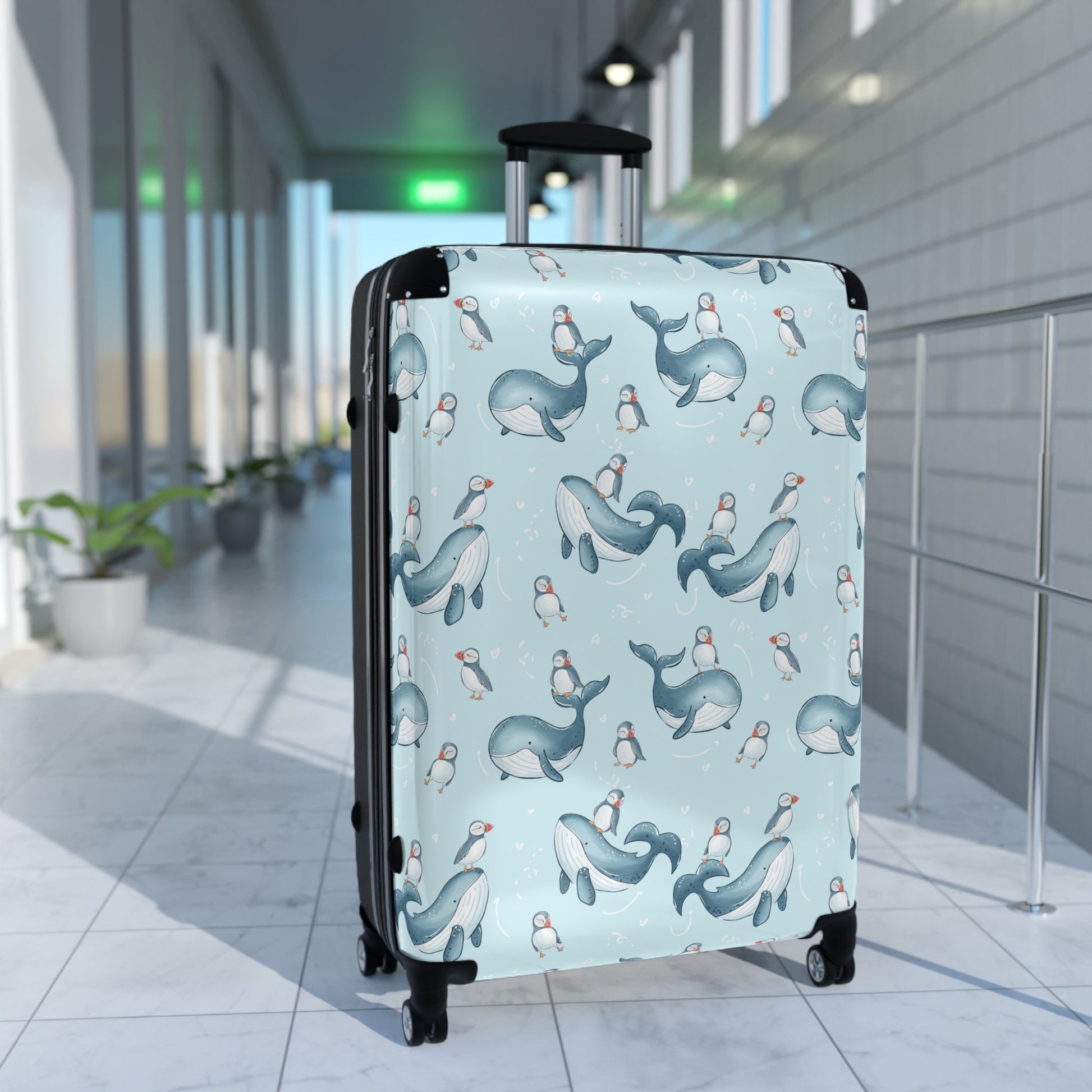 Whale & Puffin Parade 3 Piece Luggage Set - Newfinese Please