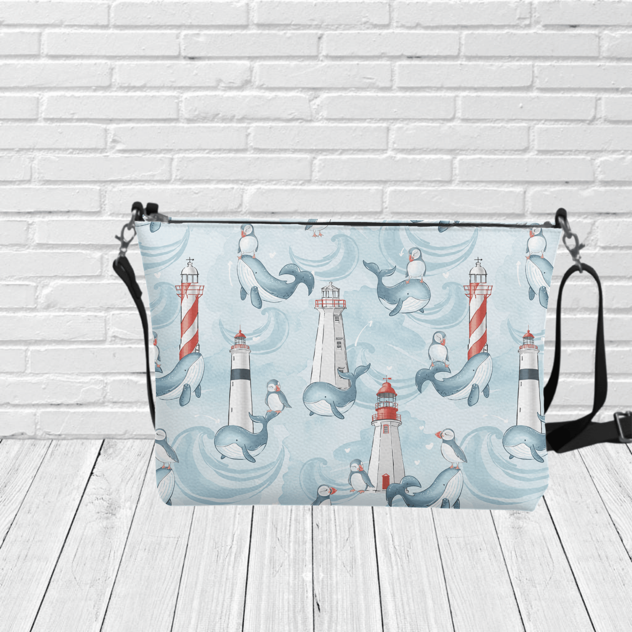 "Whales and Watchtowers" Crossbody - Newfineseplease.ca