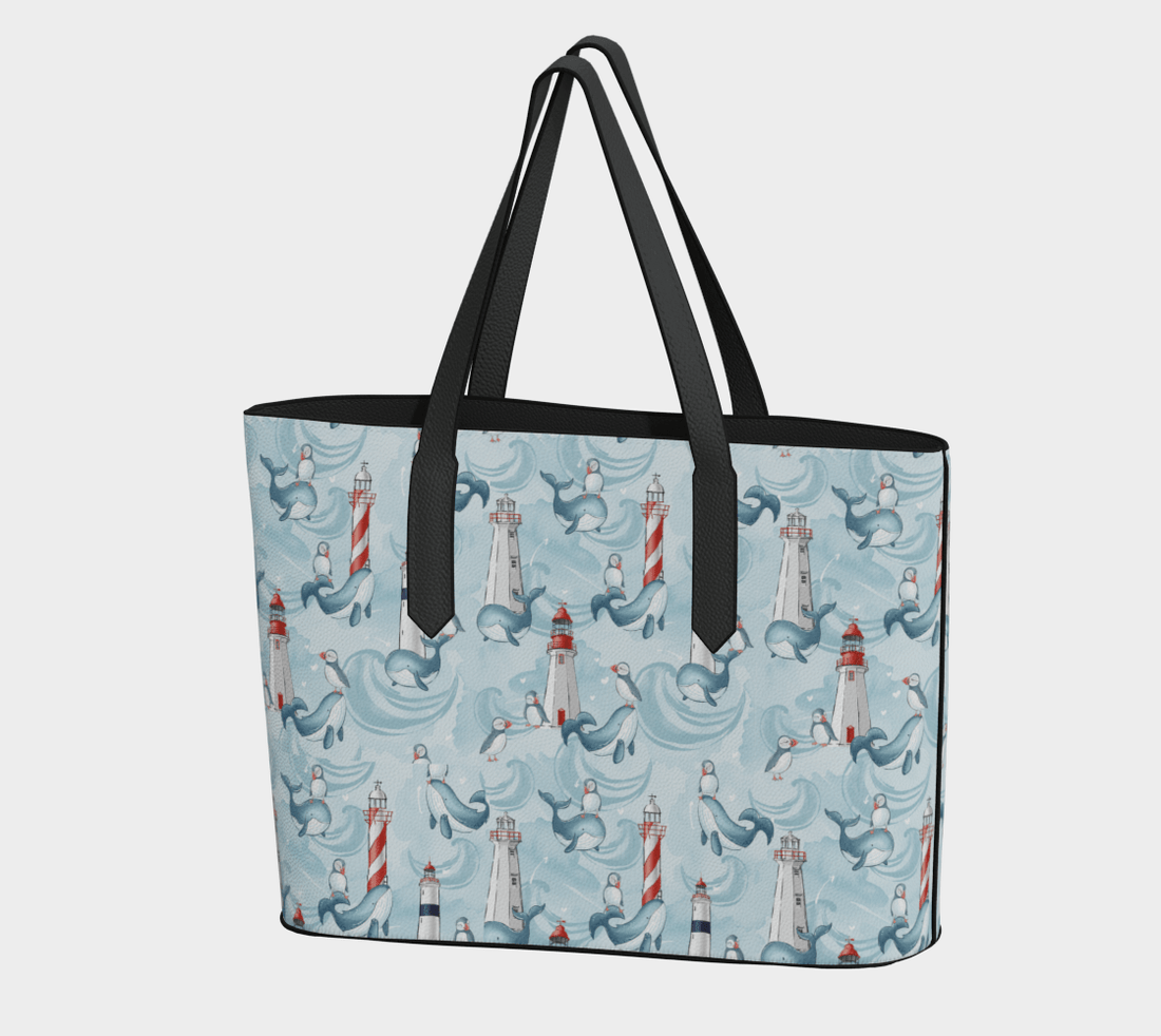 Whales & Puffins Tote Bag - Newfinese Please