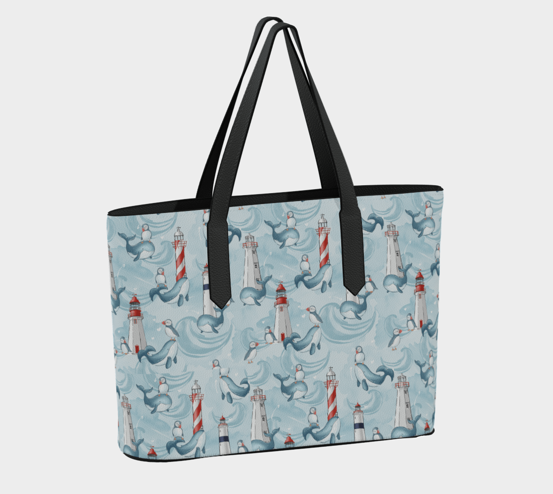 Whales & Puffins Tote Bag - Newfinese Please